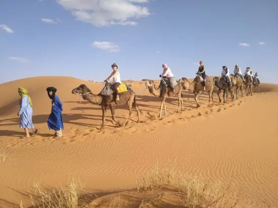 Popolo del marocco – una carovana guidata da nomadi nel deserto